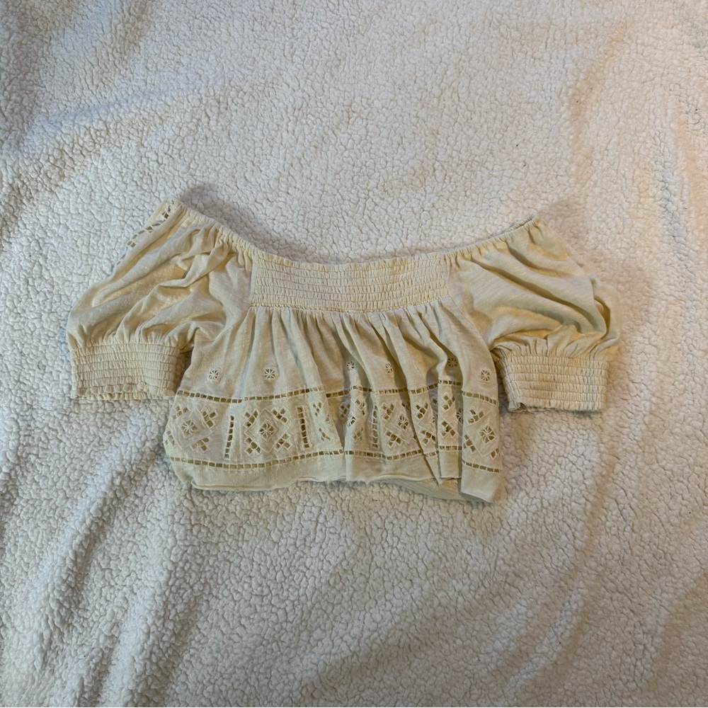 Off-Shoulder Beige Women's Top